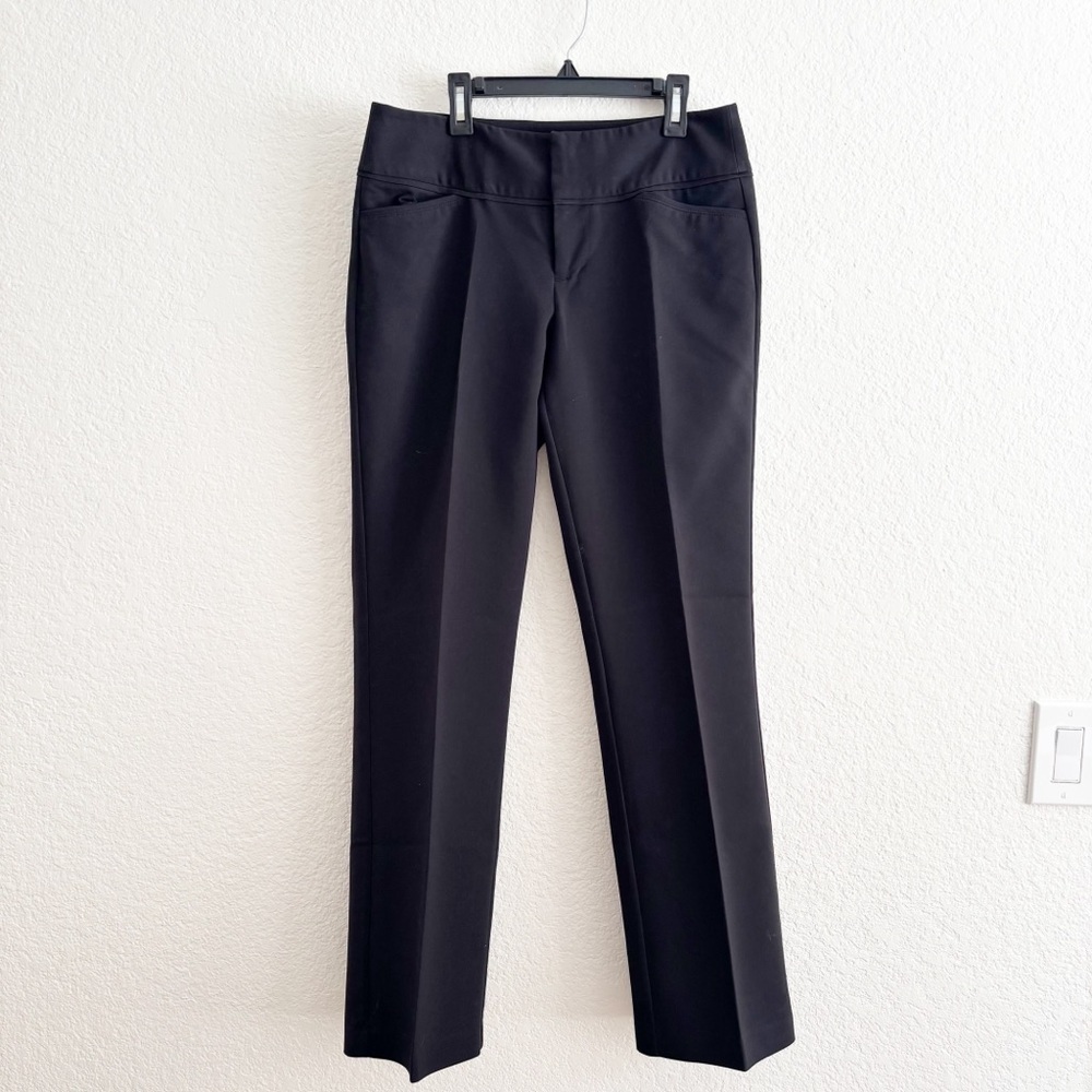 ELLE Dress Pants Size 6 Black Straight Leg Stretch Professional Work Trousers - Picture 1 of 10